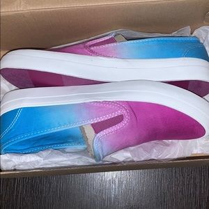 Sperry Slip Ons in Seaside Dip Dye Purple and Blue